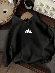 Women's Hoodie With Kangaroo Pocket, Casual Long Sleeve, Flannel Lined Cotton, Warm And Ideal For Winter - màu đen - Xem 8