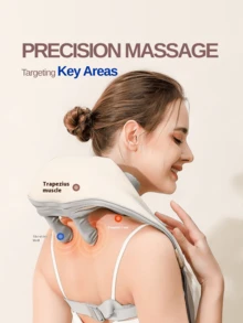 LEVIATECH Selendang Pijat Trapezius Getar Elektrik, Alat Pijat Leher dan Bahu - Hadiah untuk Orang Tua, Pria dan Wanita - Dapat diisi ulang - View 4