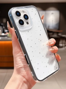 1 chiếc ốp lưng điện thoại TPU chống sốc màu đen hình ngôi sao và mặt trăng nhỏ, thiết kế tối giản, ôm sát toàn màn hình, tương thích với Apple 17, 16, 15, 14, 13, 12, 11 Pro Max, Air - Nhiều màu - Xem 2