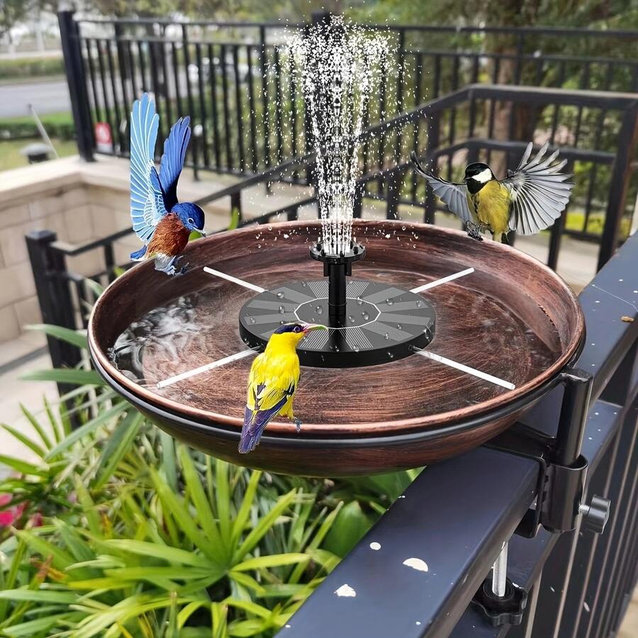 1 Solar Fountain Pump, Diameter 13cm, Independent Floating Solar Water Pump, Inches, Suitable For Outdoor Irrigation Submersible Pumps Such As Ponds, Fish Ponds, Gardens, Fish Tanks, Courtyards, And Bird Bath Tubs Waterproof And Dustproof Solar IPX8 - 黑色 - 查看 1