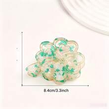1pc Bohemian Lucky Four-Leaf Clover Hair Clip, Fresh Green Hair Claw, Brings Good Luck Summer Hair Accessories - Multicolor - View 7