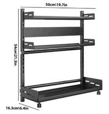 Estante de especias vertical, estante de especias,negro, 3 niveles, estante de cocina, acero inoxidable,gran capacidad para almacenaje en la encimera de lacocina - Übersicht 2