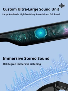 Lenovo GL2 Smart Bluetooth Audio Glasses: High-Transmittance Lenses, Open-Back Design For High-Definition Calls, Fingerprint Touch Control, IPX4 Waterproof, Versatile Glasses For Commuting, Travel, And More. - View 7