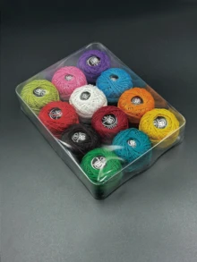 12/8 Rolls 8# Lace Yarn Set (Random Colors), 25m/Roll Yarn, Random Colors, Easter Theme Crochet Decor, Gift Making, School Craft Class, DIY Project Supplies - Lace Thread - View 8