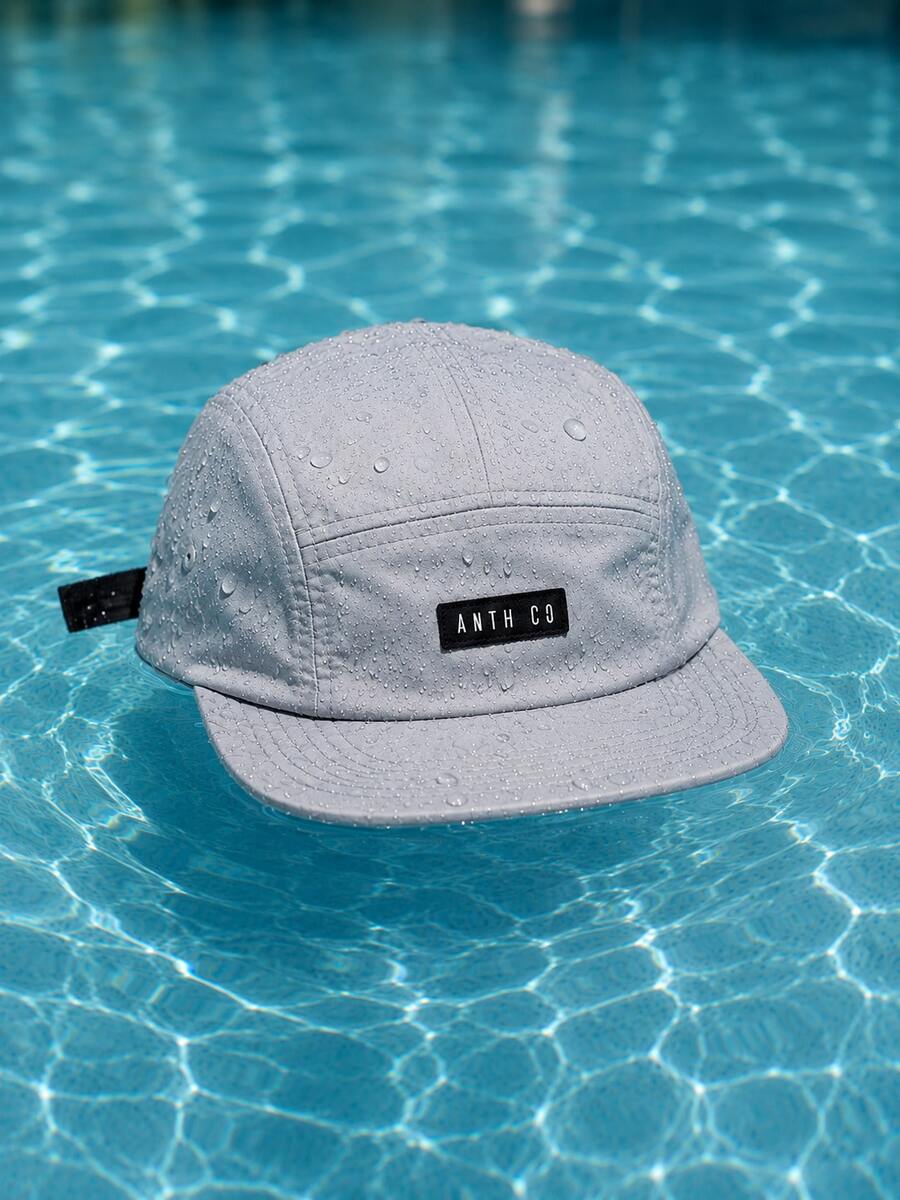 Anth Co Strapback Original New 5 Panel Waterproof Straight Brim Cap - Grey - View 1