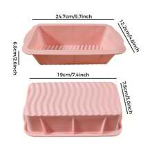 Rectangular Silicone Baking Mold, Suitable For Baking Bread, Cakes And Brownies. 100% Silicone Material, Heat-Resistant, Non-Stick, Easy To Remove From Mold, Dishwasher . - Multicolor - View 10