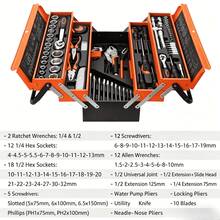 Bộ dụng cụ sửa chữa ô tô 85 chi tiết, hộp dụng cụ 3 tầng chắc chắn, bộ dụng cụ phần cứng gấp gọn nhiều tầng. - Nhiều màu - Xem 4