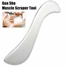 Dụng cụ cạo mô liên kết bằng thép không gỉ, một công cụ đa chức năng giúp thư giãn mô liên kết và cơ bắp, thích hợp cho toàn thân bao gồm vai, cổ, lưng, chân, mặt, tay và chân. - A - Xem 2