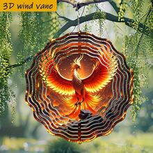 1 st 3D "Phoenix Rebirth" 25x25 cm med roterande krok, 360° gör-det-själv kreativ vindsnurra för uteplats och heminredning (hänge ingår ej), slumpmässig stil - Flerfärgad - Visa 5
