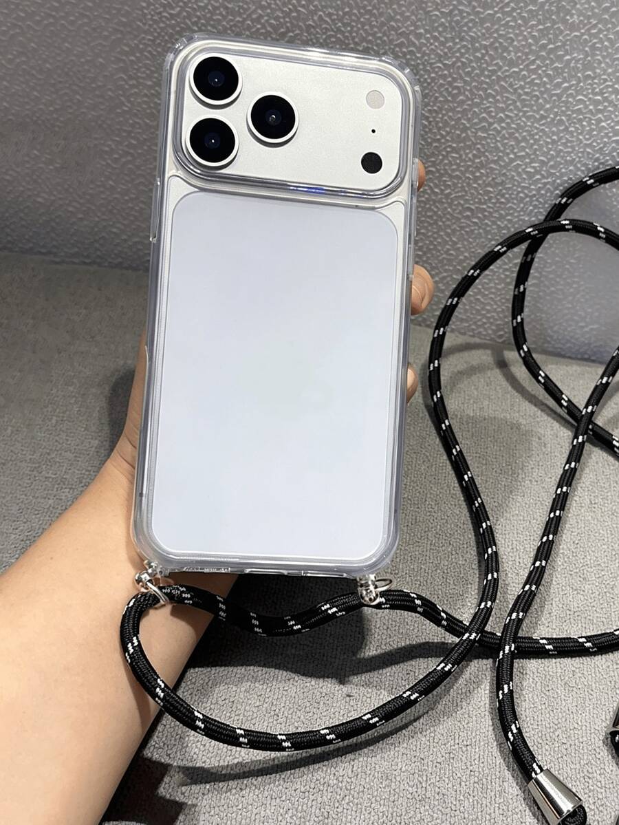 Luxury Clear Transparency Adjustable Crossbody Rope Phone Case Compatible With IPhone 17Pro Max 17 16 15 14 13 12 11 Pro Max 16 Plus Fashionably Simple Shockproof Back Cover - Clear - View 1