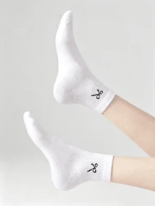 1/5/10 Pasang Kaos Kaki Wanita, Desain Pita Acak Berwarna-warni, Nyaman & Bernapas, Cocok untuk Semua Musim, Kaos Kaki Pendek - MultiWarna - View 4