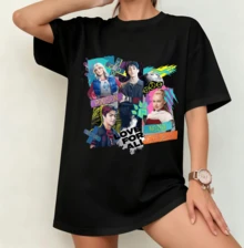 Zombies "Love For All Zombies" Retro Collage T-Shirt | Gender Neutral Oversize Fan Shirt Black - Black - View 9