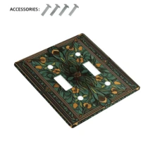 1 pieza Cubierta decorativa de plástico para interruptor de luz y toma de pared de 1 o 2 enchufes, estilo bohemio, para uso eléctrico, cocina, hogar, oficina - Multicolor - Ver 11