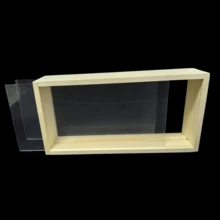 1pc Rectangular Wooden Double-Sided Acrylic Display Box, 3D Hollow Frame, With Polished Acrylic Surface, Dustproof Double-Layer Design, Suitable For DIY Photo Frames And Dried Flower Storage Display - Solid Wood Rectangle - View 11