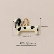 1 pieza Colgante de perro pintado de verano, estilo de dibujos animados lindo, artesanía de esmalte goteado, chapado en oro de 14K, material de cobre, adecuado para decorar cordones y combinar con zapatos deportivos, zapatos de tablero, zapatos de entrenamiento alemanes, zapatos de cuero y botas. - Multicolor - Ver 7