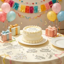 15g Confettis d'argent "Joyeux anniversaire", mélangés avec des strass transparents, décoration de gâteau et de fête, avec des lettres argentées brillantes "Joyeux anniversaire" et des strass étincelants, convient à diverses scènes de fête d'anniversaire. Fabriqué en matériau argent brillant, uniformément brillant et indélébile, bords soigneusement découpés, rigide et durable, peut être directement éparpillé sur les tables. - Voir 7