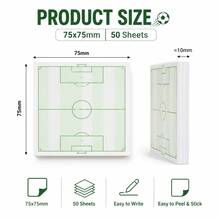 10入 50張 75x75mm 高級 80gsm 白色紙貼紙便條本 足球戰術板 足球場用品 運動迷禮物 辦公桌配件 待辦清單 計劃本 文具 - 50 Sheets 75x75mm Premium 80gsm White Paper Sticky Notes - 查看 2