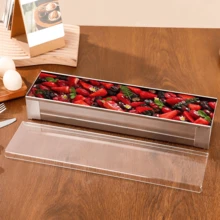 Vassoio rettangolare multifunzionale per torte, con divisori rimovibili, adatto per tiramisù morbido, cheesecake e mousse, caramelle, gelatine, budini, ottimo per la Festa del Papà, laurea, feste di compleanno, strumento da forno per le vacanze, accessorio da cucina, stampo per torte, giardino, panetteria, decorazione per la casa, essenziale per il picnic, stile casuale spedito - Multicolore - Visualizzare 10