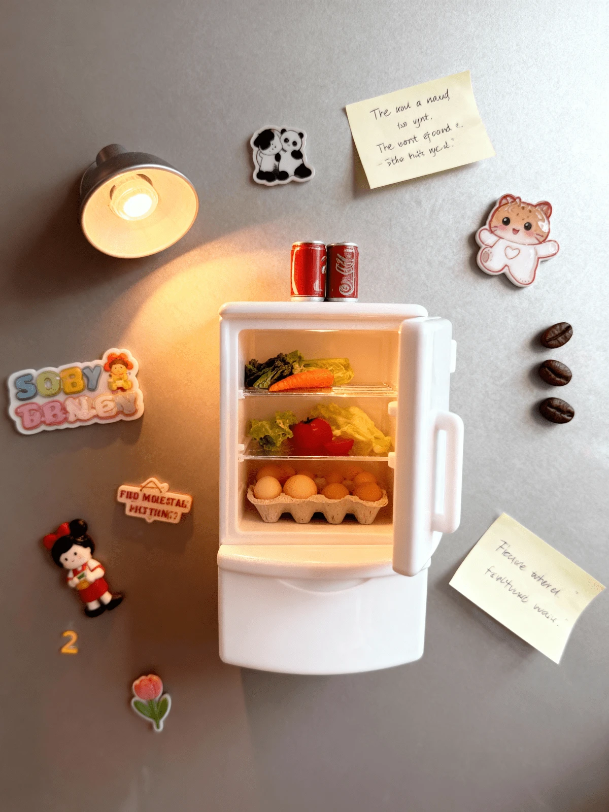 1/16pcs Refrigerator Magnetic Stickers, Fridge Decorative Magnets, Kitchen Refrigerator Stickers, Comes With 15 Random Toys, Cute Style Decorative Fridge Magnets, Gift - Multicolor - View 1