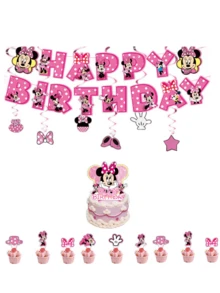 Bộ trang trí tiệc chủ đề chuột Mickey của Disney bao gồm băng rôn, phụ kiện trang trí bánh và đồ trang trí xoay, hoàn hảo cho các bữa tiệc sinh nhật, tiệc cưới, lễ tốt nghiệp, lễ hội, cắm trại ngoài trời, họp mặt gia đình và nhiều dịp khác. - Nhiều màu - Xem 5