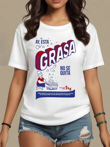 Figura humorística que muestra una interpretación divertida del esfuerzo por eliminar la grasa con un toque sarcástico y creativo ideal para destacar en reuniones casuales camiseta de mujer cómoda y moderna - Blanco - Ver 8