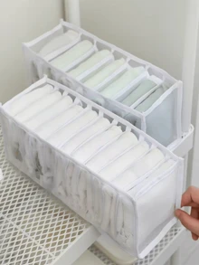 3pcs/5pcs White Underwear Storage Bags, Drawer-Style Storage Boxes, Suitable For Storing Socks And Other Items, Bathroom Storage, Organized Wardrobe Storage, Can Also Be Used As Summer/Autumn Decor, Holiday Decor, Room Decor, Home Decor Or Bedroom Decor, Gift For Women, Wedding Storage, Wedding Decor - White - View 4