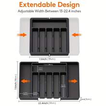 1 pieza Organizador de cubiertos ajustable de plata - Bandeja de utensilios expandible para la cocina, adecuado para almacenar cucharas, tenedores, cuchillos y espátulas en el cajón - Multicolor - Ver 9