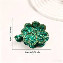 1pc Bohemian Lucky Four-Leaf Clover Hair Clip, Fresh Green Hair Claw, Brings Good Luck Summer Hair Accessories - Multicolor - View 6