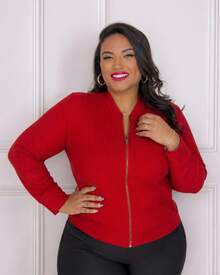 Casual Knit Fabric Zipper Plus Size Holiday Vacation Office Daily Winter - Đỏ - Xem 4