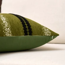 1pc Chenille Striped Decorative Pillow Cover, No Pillow Insert Included, Super Soft Modern Decor Cushion Cover For Sofa, Suitable For All Seasons, Also Can Be Used As A Gift. - Green - View 7
