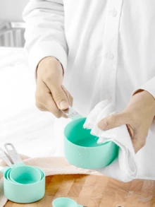 Bộ 8 cốc và thìa đong định lượng, có thể xếp chồng lên nhau, cốc đong có tay cầm bằng thép không gỉ, dụng cụ nhà bếp dùng trong nấu nướng và làm bánh. - Hồng - Xem 10