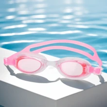 1 pezzo Occhialini da nuoto anti-appannamento con montatura piccola, occhialini da nuoto regolabili per adulti, accessorio essenziale per la spiaggia - celeste - Visualizzare 3