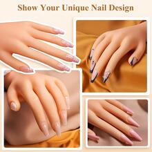 Soft & Flexible Nail Art Practice Hand Model With Adjustable Desktop Stand, Realistic Simulation Hand Model For Professional Nail Salon, Suitable Tool For Nail Art Practitioner - Multicolor - View 4
