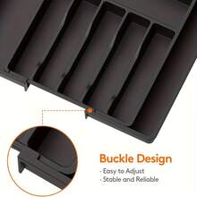 1 pieza Organizador de cubiertos ajustable de plata - Bandeja de utensilios expandible para la cocina, adecuado para almacenar cucharas, tenedores, cuchillos y espátulas en el cajón - Multicolor - Ver 12