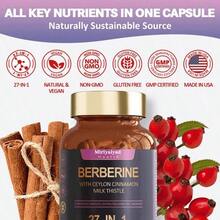 Miriyalyad Berberine Supplement With Ceylon Cinnamon, Milk Thistle Supplement Formula,Suitable For Both Men And Women - 120 Vegetarian Capsules, [Free Shipping](2026 Latest Version) - 1PCS - 查看 3