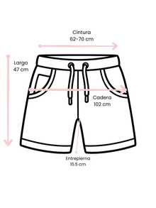 Bermuda ligera mujer short unicolor con costura de contraste, pantalón corto con cintura ajustable dama para vacaciones - Azul Marino - Ver 5