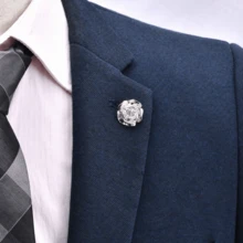 1pc New Arrival European And American Men's Metal Chain Brooch, Personalized Fashion Lapel Pin, High-End Alloy Black Luxury Accessory, Rose Decor Suit Accessory, Gift - Brooch - View 8