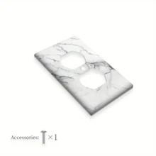 1pc Or 2pcs White & Gray Marble Pattern Wall Plate Cover | Light Switch Outlet Cover, Home Decor Switch Wall Plate, Suitable For Room, Kitchen, Bathroom - 1 Set - Multicolor - View 8