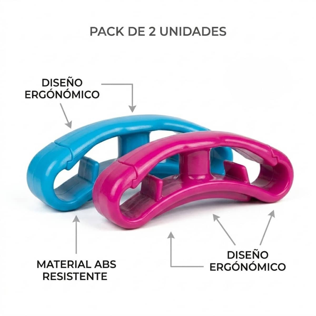 Agarradera Profesional Para Carga Pesada Sujetador De Cubetas Y Bolsas De Mandado Resistente Gancho Ergonómico Multifuncional Para Herramientas Pintura Y Mudanza Soporte De Mano Antifatiga - 2 Piezas (rosa y azul) - Ver 1