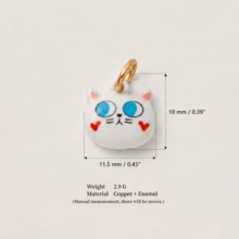 1个可爱动物吊坠，卡通绘画风格，珐琅釉工艺，14K镀金铜吊坠，适合DIY珠宝制作配件，例如手链、脚链、项链、身体链等，夏季 - 彩色 - 查看 25