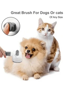 1 pieza Cepillo para aseo de mascotas, apto para perros y gatos, herramienta para desenredar el pelaje, suministros para el aseo de mascotas - Rosa - Ver 5