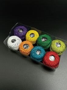 12/8 Rolls 8# Lace Yarn Set (Random Colors), 25m/Roll Yarn, Random Colors, Easter Theme Crochet Decor, Gift Making, School Craft Class, DIY Project Supplies - Lace Thread - View 9