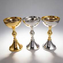 1pc High-Leg Metal Incense Burner / Mabkhara / Bakhoor Burner, Made Of High-Gloss Electroplated Metal Material In Bright Gold And Silver Dual Colors, Fade-Resistant - Roman Column Incense Burner - View 4