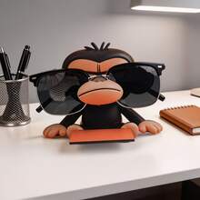 1pc Stylish Monkey Shaped Eyeglasses Holder, Sturdy And Durable. The Nose Is Designed As A Stable Glasses Support, With A Small Platform Below For Storage And Decoration, Suitable For Home And Office Desktop Decor, Gift - View 3