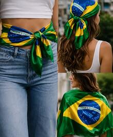 Satin Scarf Brazil (Various Ways To Use Them) - Multicolor - View 2
