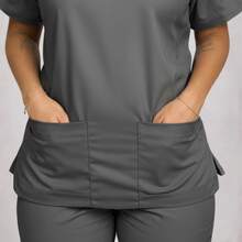Unisex Scrub Set Surgical Uniform Pajamas Cool Mesh - Gris - Ver 5