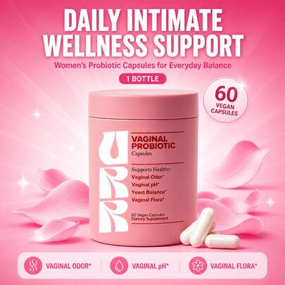 Women's Vaginal Probiotic Capsules, PH Balance, Odor & Yeast Support, Intimate Flora & Feminine Health, 60 Vegan Pills