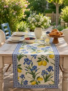 1pc Natural Linen Blended Table Runner, Multipurpose Table Runner Suitable For Spring/Summer Events, Weddings, Daily Kitchen Use, Outdoor Picnics And Parties, Suitable For All Seasons Tabletop Decor - Multicolor - View 8