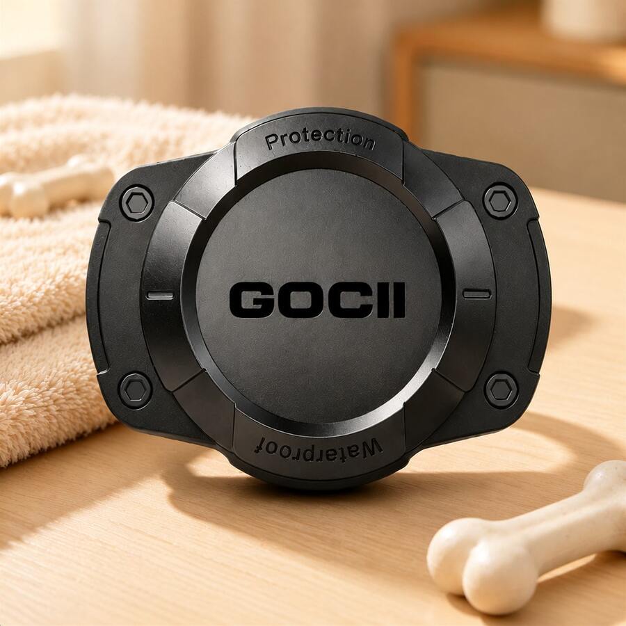 Anti-Lost Essential, Compatible With AirTag Pet Dog Collar Protective Case With Screw Lock For Enhanced Stability, All-Round Protection, Durable And Wear-Resistant, Pet Tracker Cover, A Must-Have Accessory For Outdoor Tracking. - Black - View 1