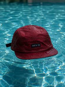 Anth Co Strapback Original New 5 Panel Waterproof Straight Brim Cap - Maroon - View 3